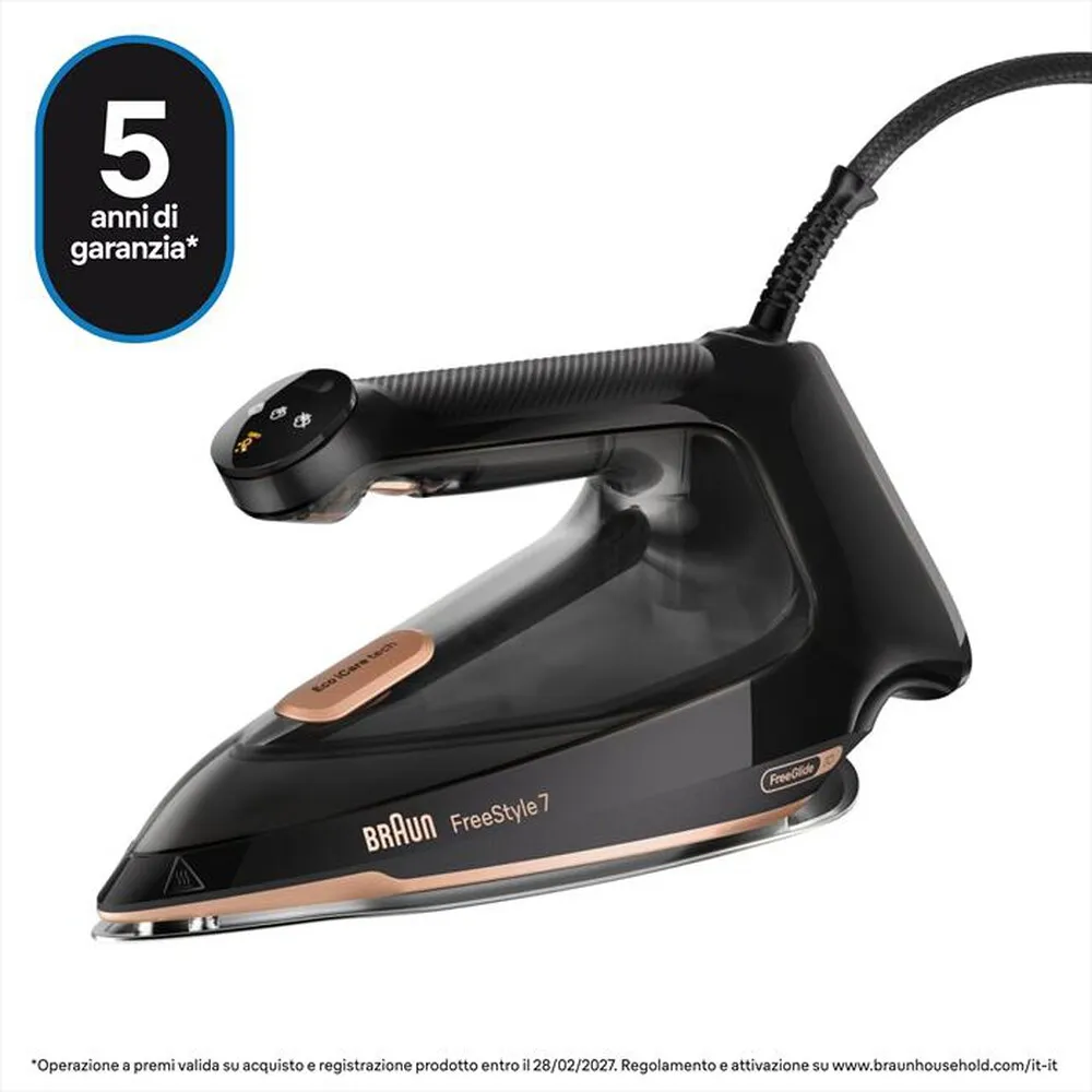 BRAUN - Ferro da stiro a vapore FI7276BK-Nero / Rame