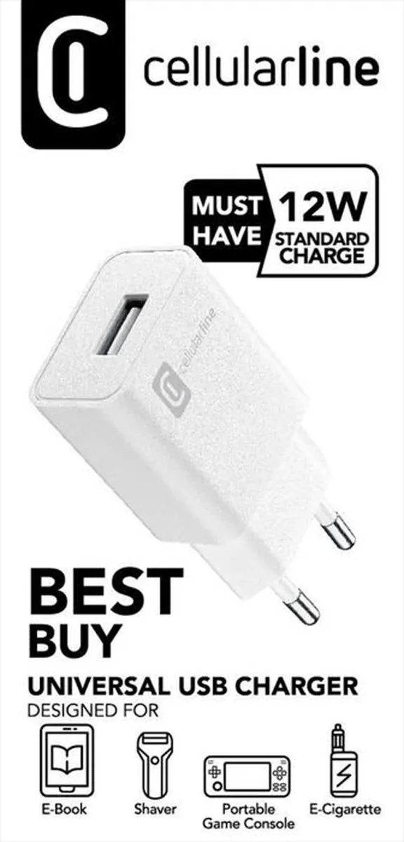 CELLULARLINE - Caricatore da rete 12 W, 110/240V-White