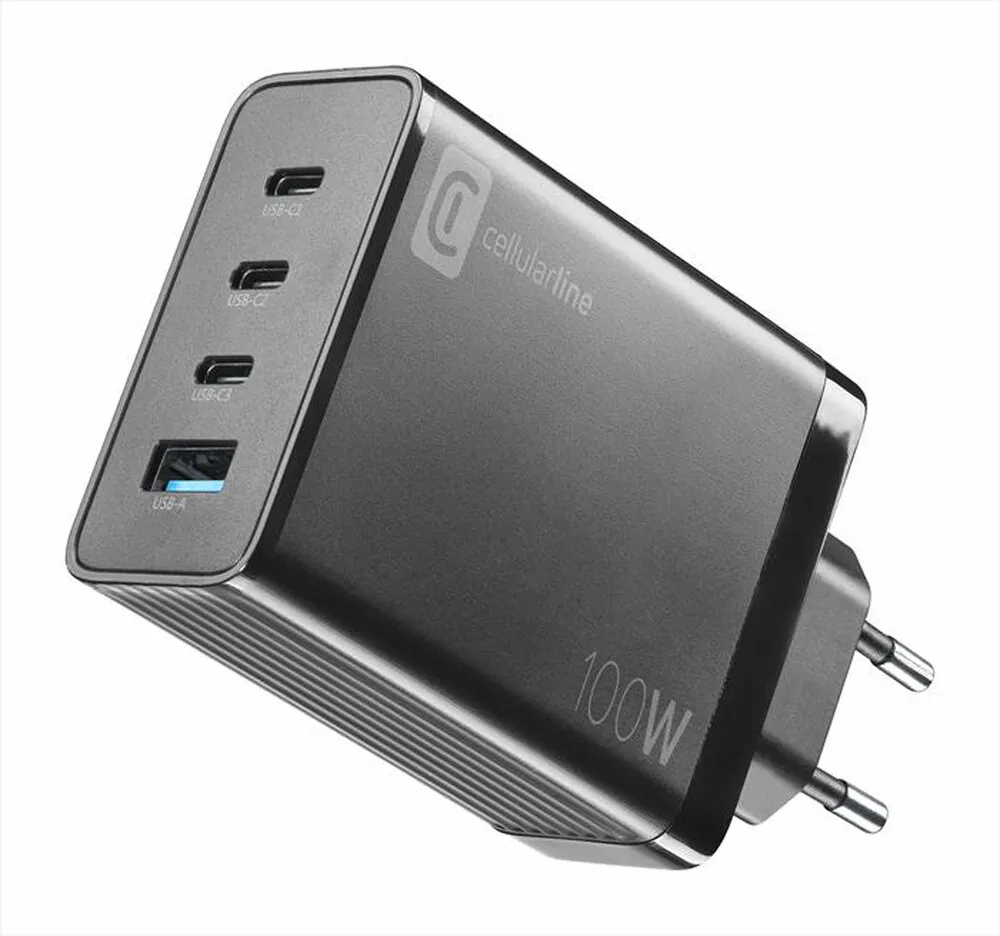 CELLULARLINE - Caricatore da rete ACHUSBGAN4WAL100WK-Nero