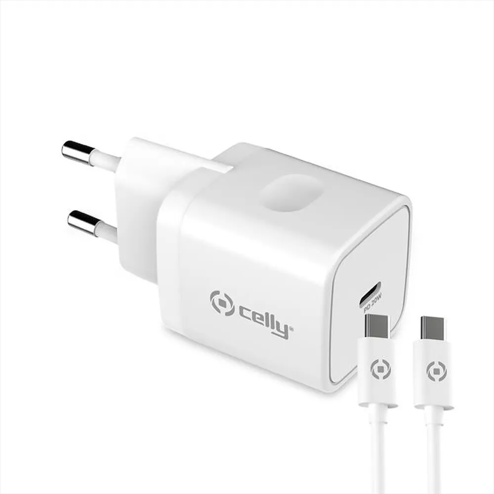 CELLY - TC1C20WLIGHTWH - TC 1 USB-C 20W + LIGHT CABLE-BIANCO/PLASTICA