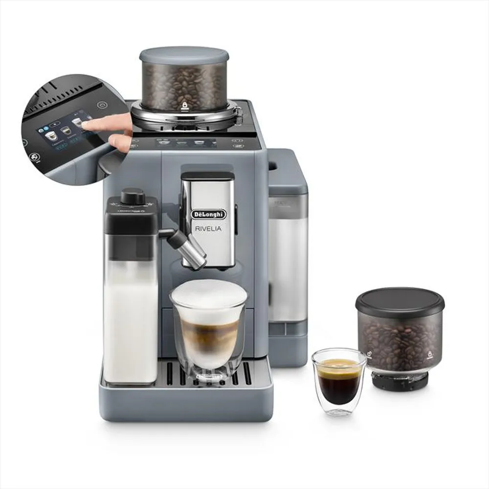 DE LONGHI - Macchina da caffè automatica RIVELIA EXAM440.55.G-Grigio (pebble grey)