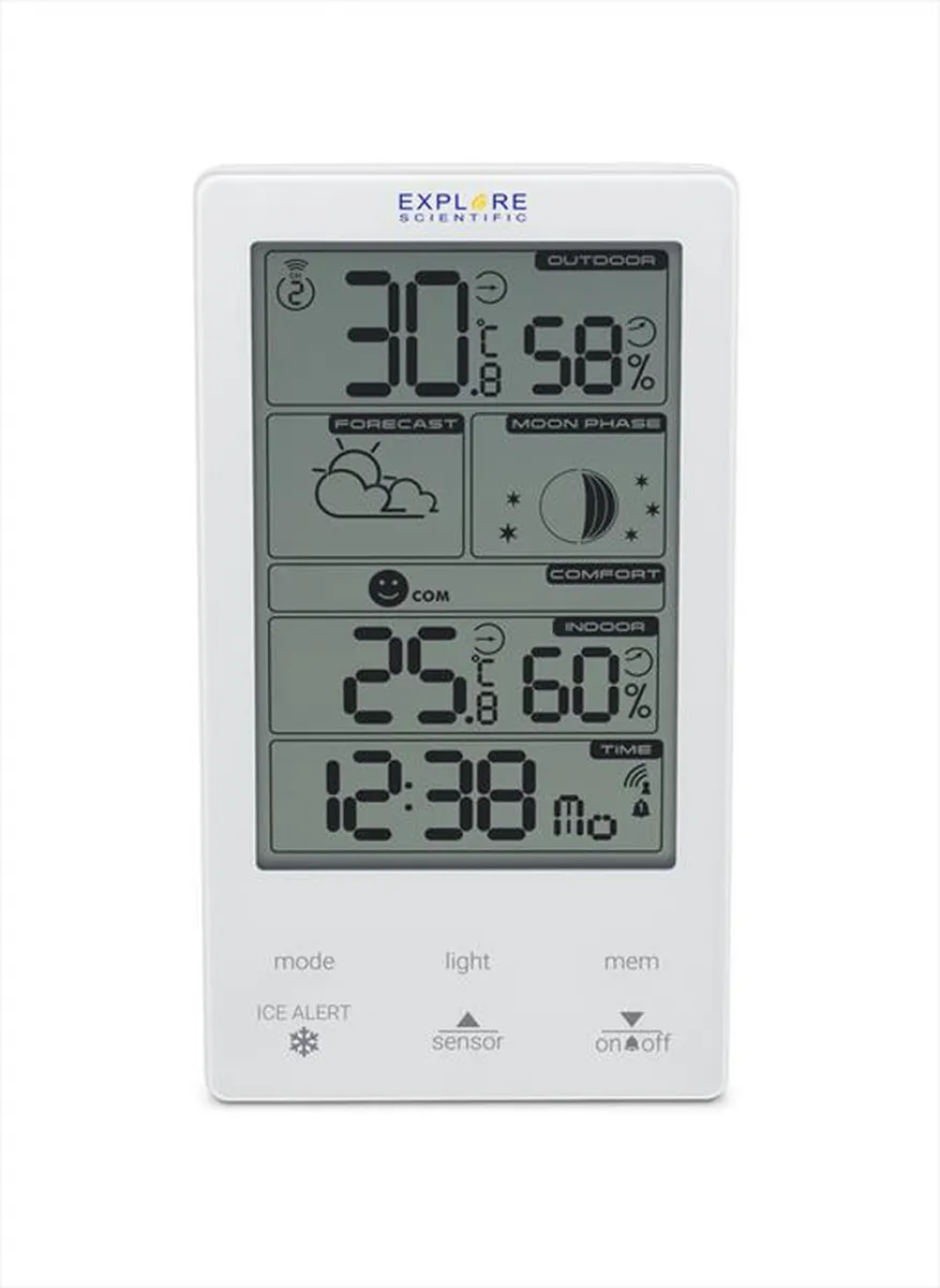 EXPLORE SCIENTIFIC - WSH4009GYE000, STAZIONE METEO CON DISPLAY TOUCH-White