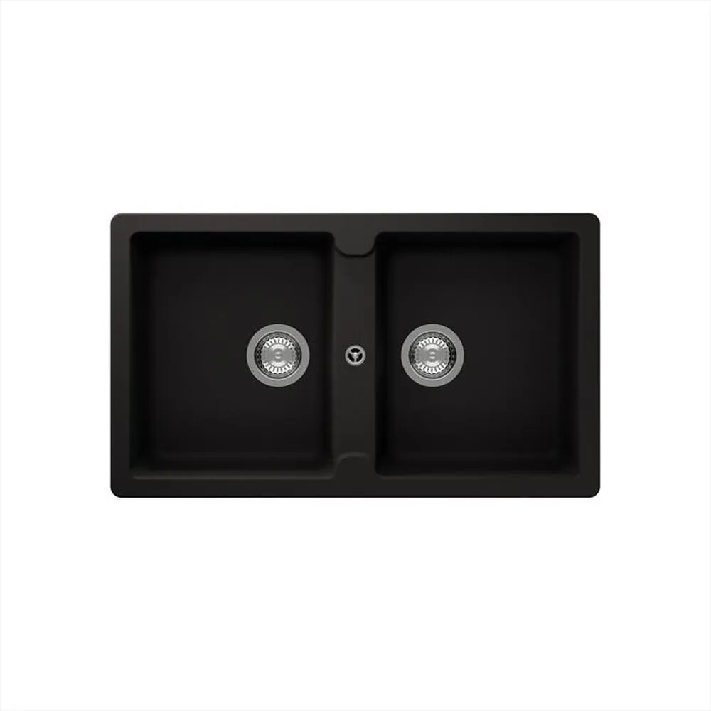 GLEM GAS - Lavello 2 vasche GLU862BK-Nero Opaco