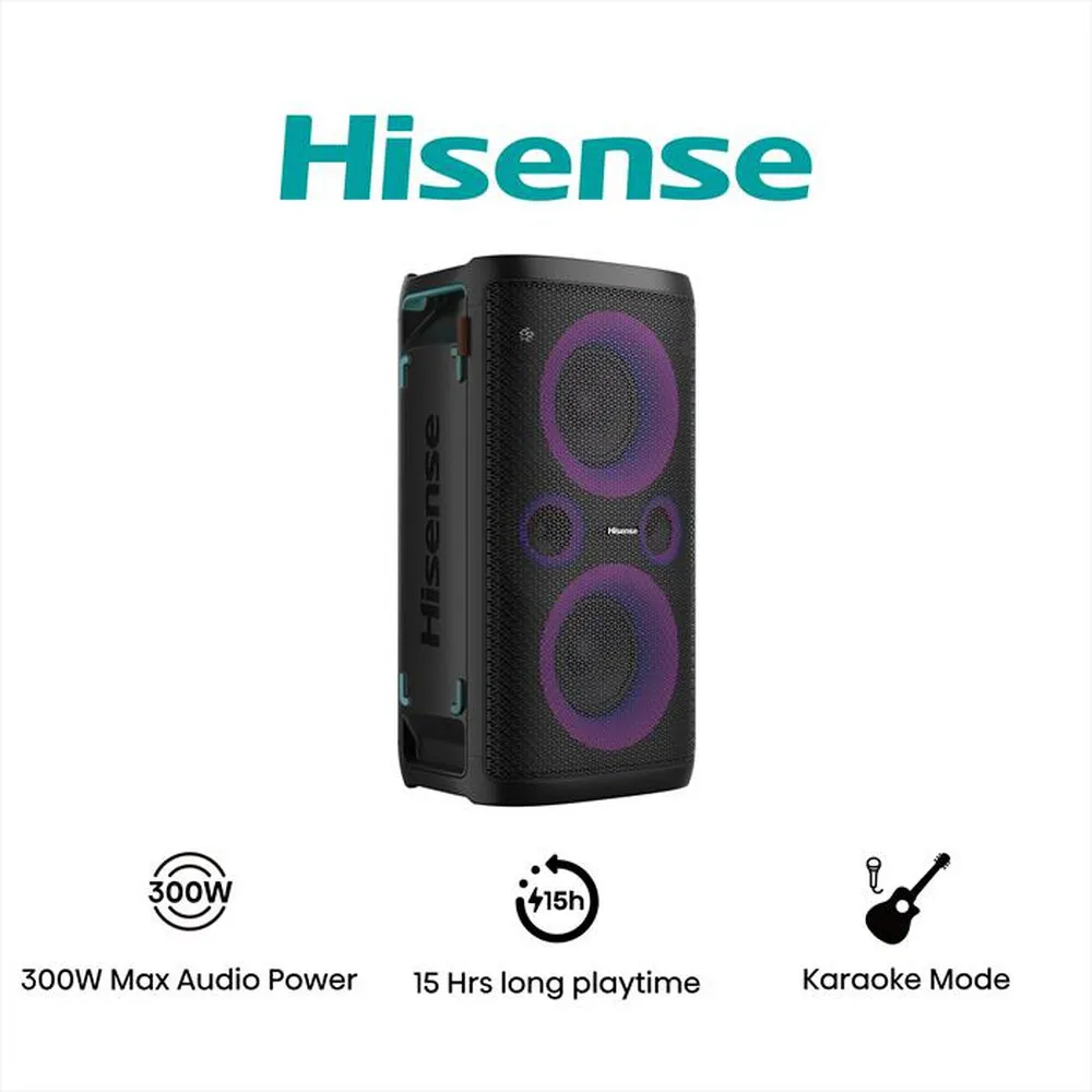HISENSE - Speaker Bluetooth 300W PARTY STORM-NERO