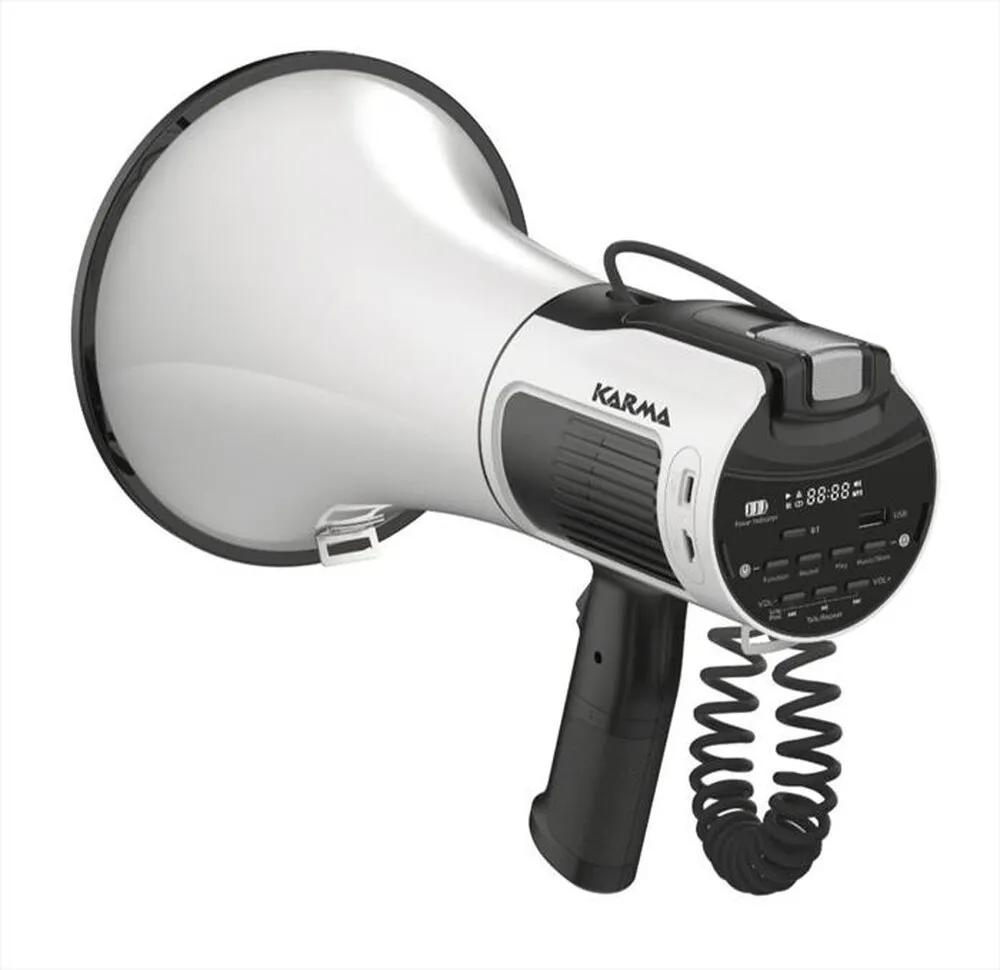 KARMA - Mini megafono GT 1231BT-bianco e nero