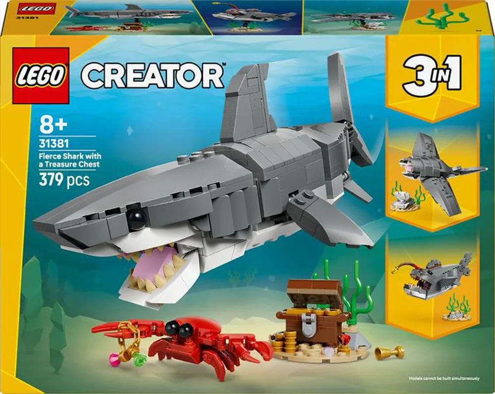 LEGO - CREATOR 3IN1 Squalo con scrigno del tesoro - 31381