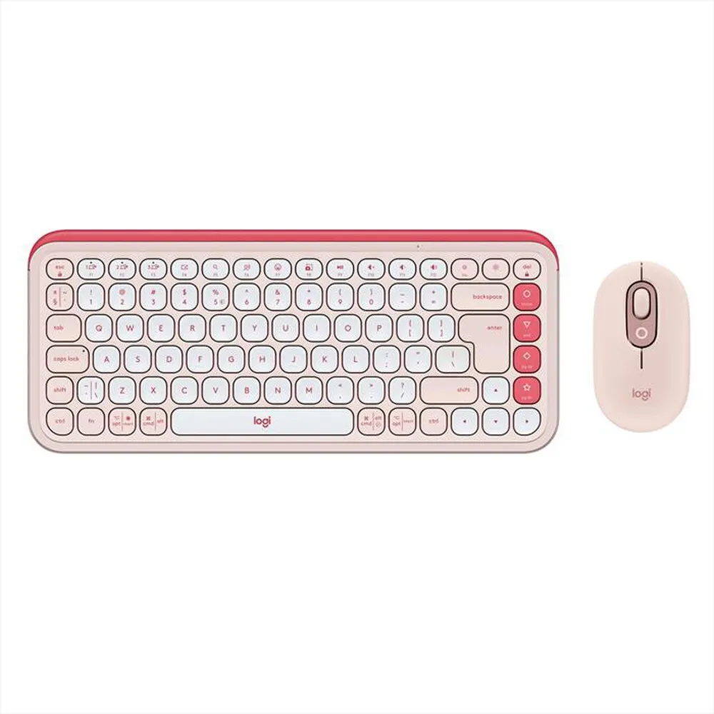 LOGITECH - astiera + Mouse POP ICON COMBO-Rose