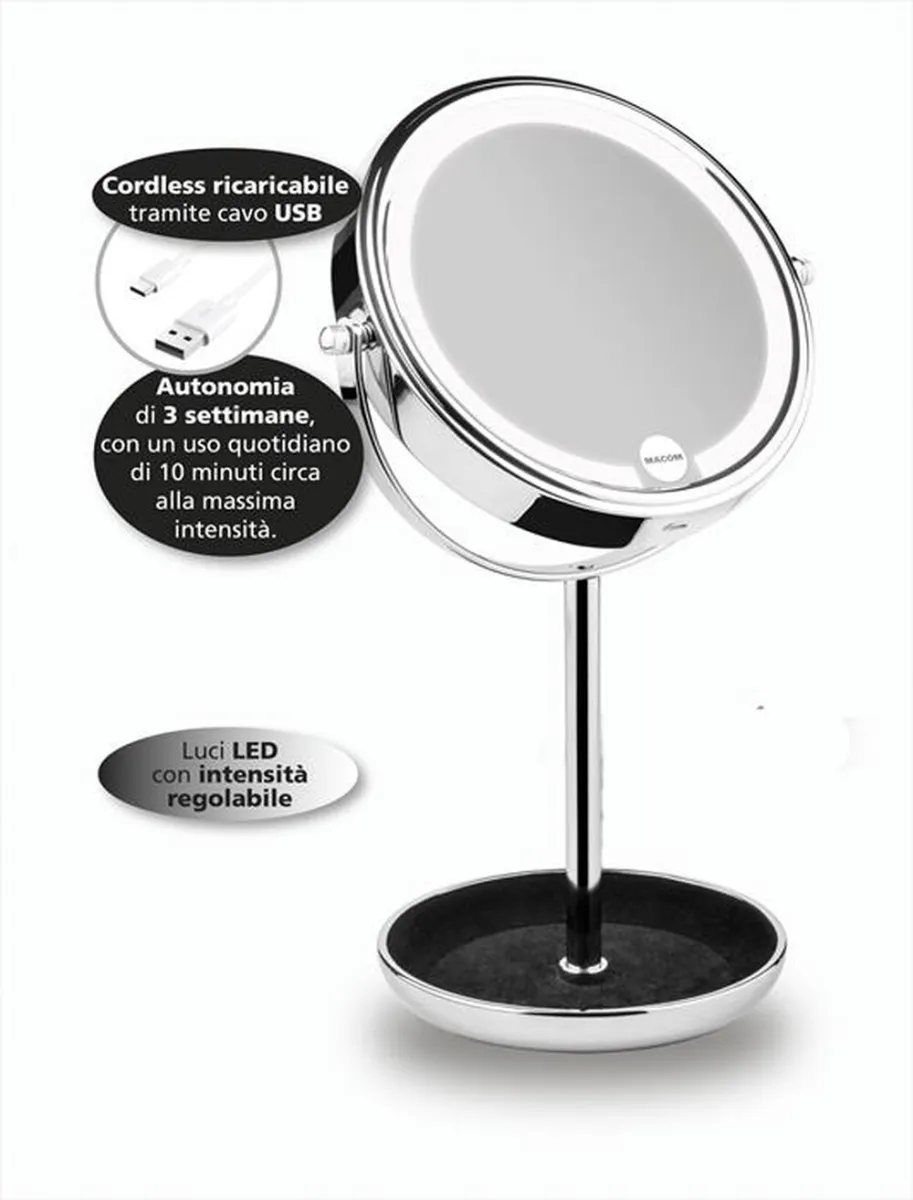 MACOM - Doppio specchio da tavolo SIRIO USB STAR