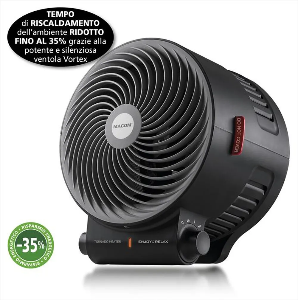 MACOM - Termoventilatore TORNADO HEATER-nero