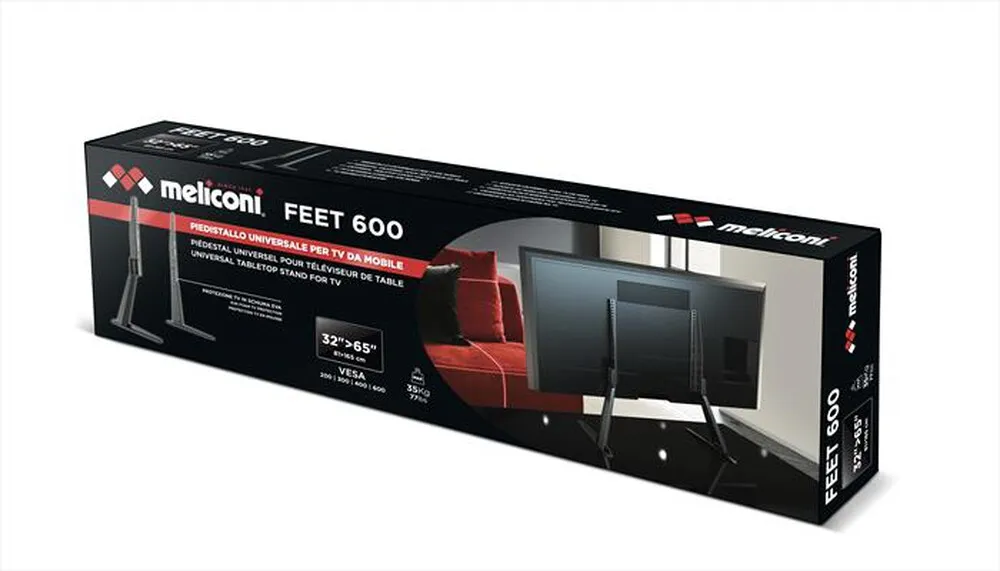 MELICONI - Supporto TV FEET 600-Metallo nero opaco.