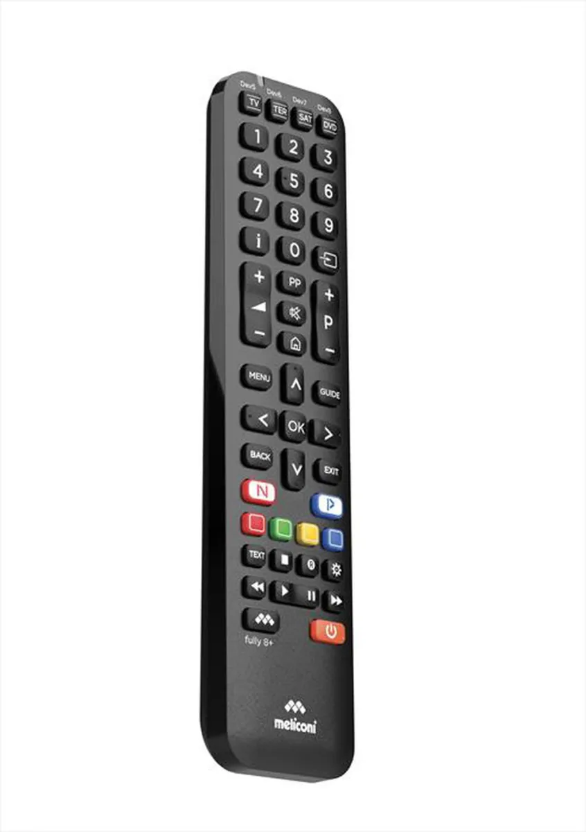 MELICONI - Telecomando universale 8 in 1 FULLY 8+-Calotta nera, tastiera grigia