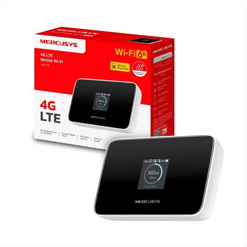 MERCUSYS - Hotspot 4G LTE fino a 150Mbps e Wi-Fi-Nero