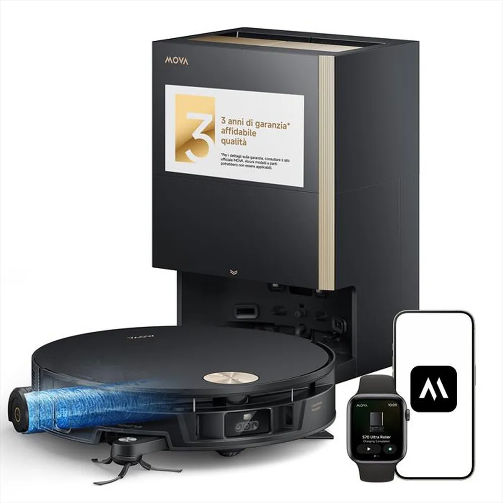 MOVA - Aspirapolvere robot S70 ULTRA ROLLER-Nero