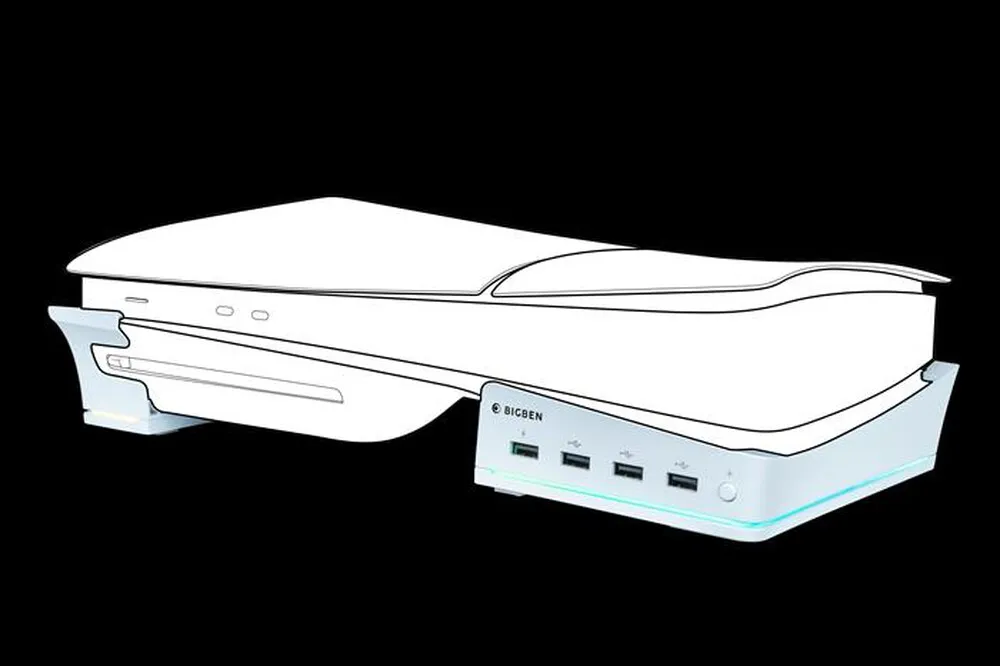 NACON - BASE PER POSIZIONAMENTO ORIZZ, 4 USB-A, PS5-Bianco