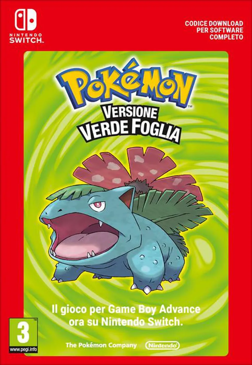 NINTENDO - POKÉMON VERSIONE VERDE FOGLIA - CODICE DOWNLOAD