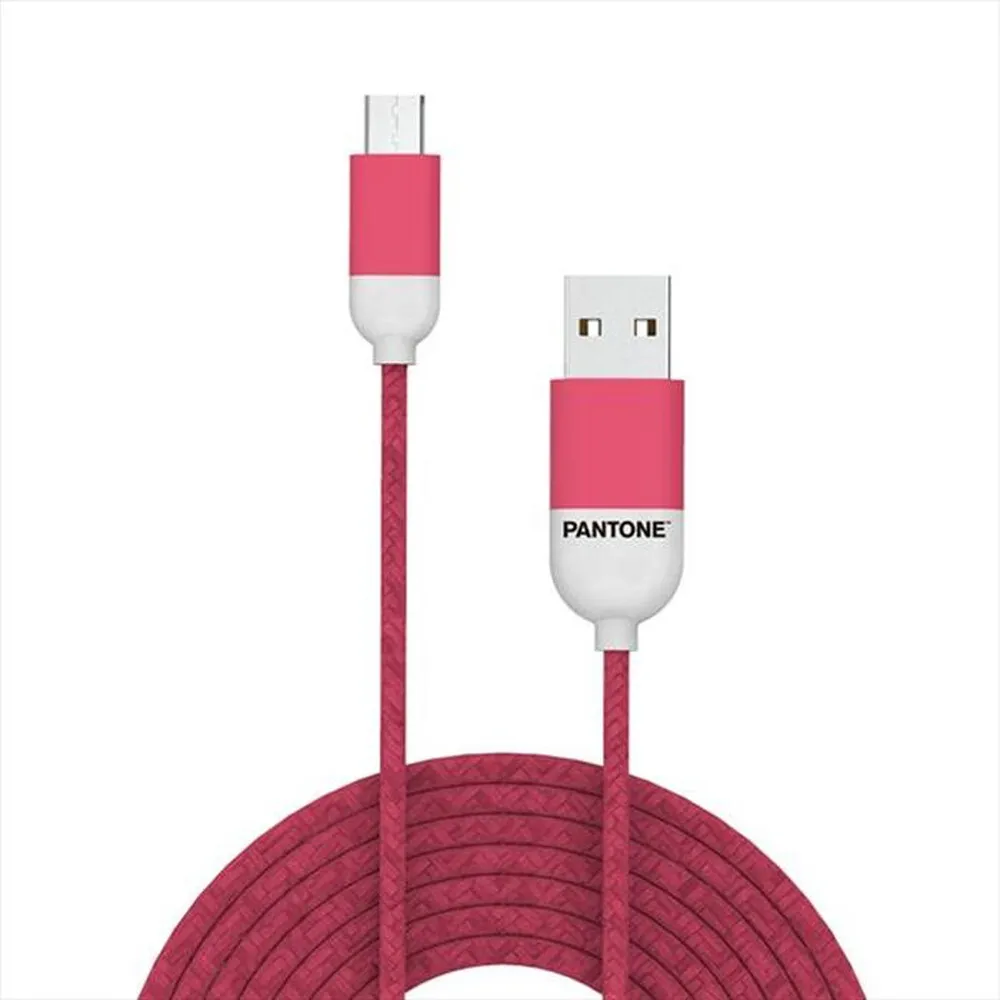 PANTONE - PT-MC001-5P - MICROUSB CABLE 1 5 MT-ROSA/PLASTICA