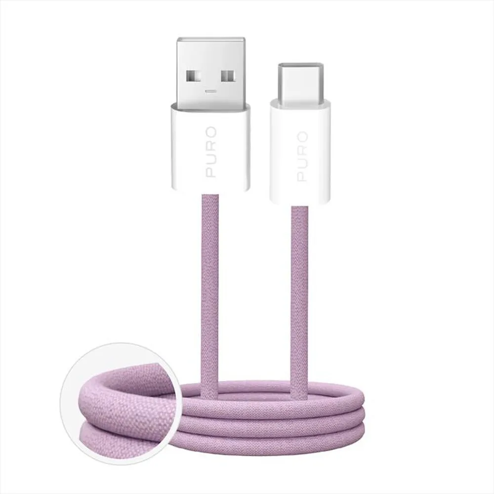 PURO - Cavo in tessuto FABRIK da USB-A a USB-C-Coraltastic