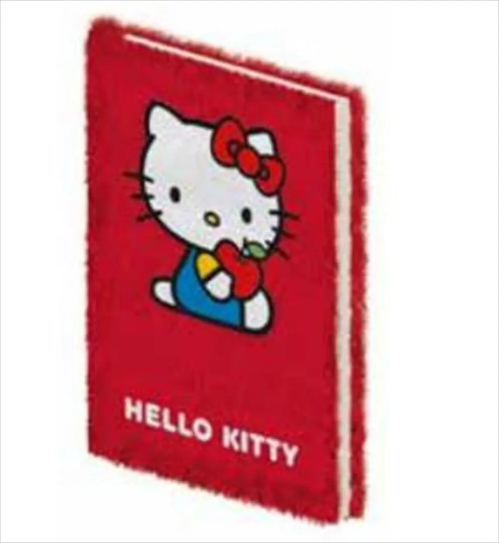 PYRAMID - HELLO KITTY - A5 PLUSH NOTEBOOK CASEBOUND-Rosso
