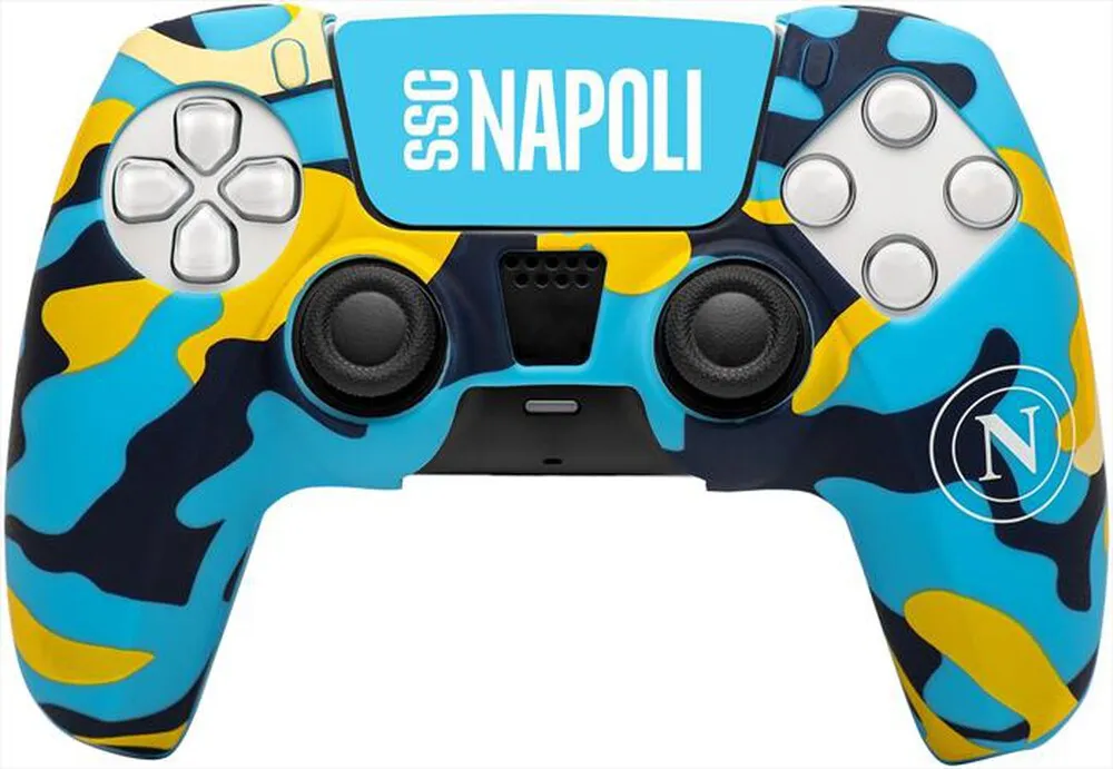 QUBICK - CONTROLLER SKIN SSC NAPOLI CAMO (PS5)-Azzurro, Nero e Giallo