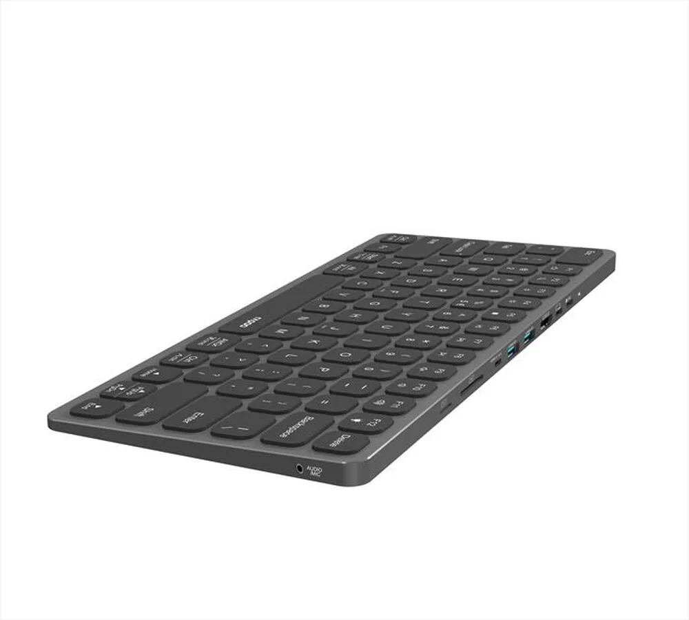 RAPOO - Keyboard with USB-C Hub UCK-6001-Dark Grey / Grigio Scuro