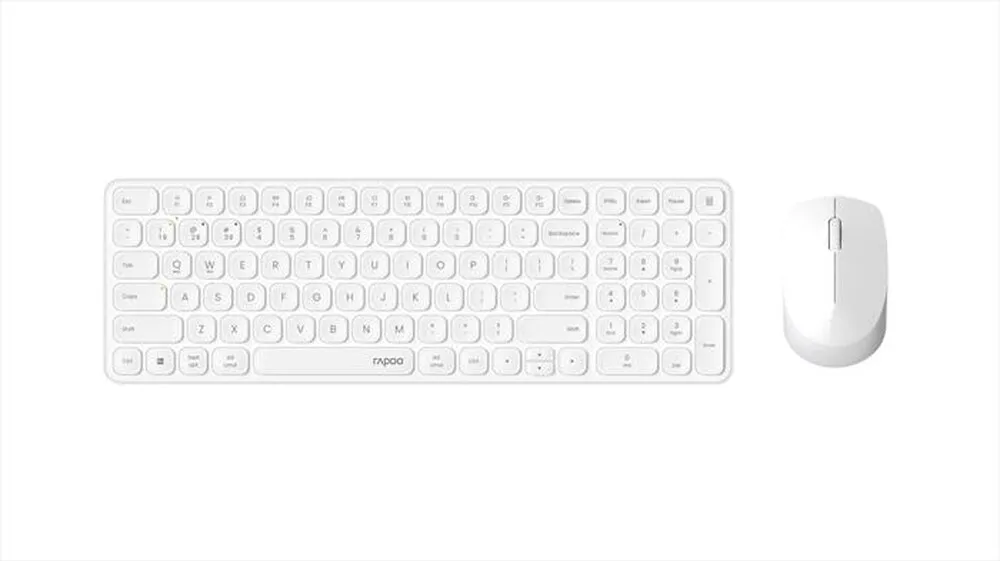 RAPOO - Kit tastiera e mouse wireless ultra slim 9310M-White - Bianco