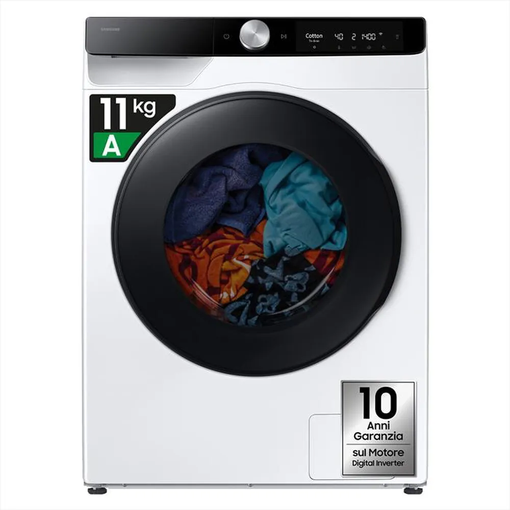 SAMSUNG - Lavasciuga 11/6 Kg WD11DG6B85BKU3 Classe A-bianca con oblò e display nero