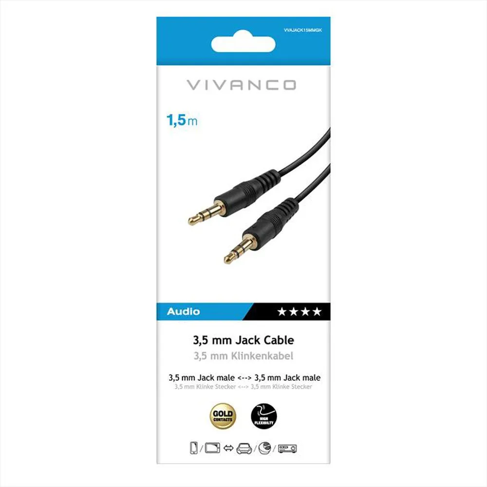 SBS - Audio connection 3.5mm plug <-> 3.5mm plug flat-Nero