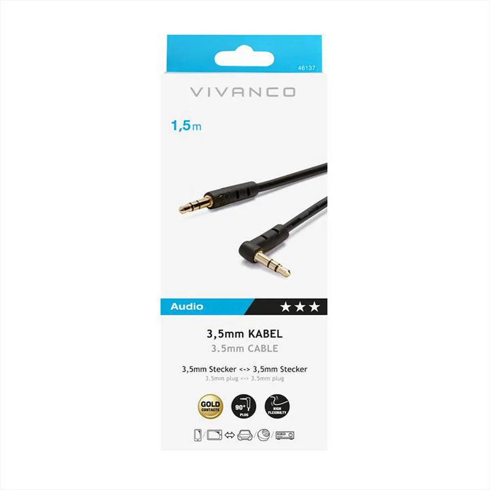SBS - Audio connection 3.5mm plug <-> 3.5mm plug-Nero