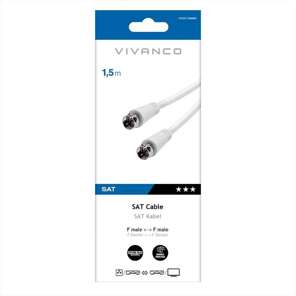 SBS - Receiver connection,F plug.F plug.1,5m-Bianco