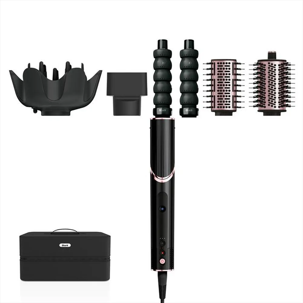 SHARK - STYLER ASCIUGACAPELLI FLEXSTYLE COMPLETE SET-Nero e Rosa Gold