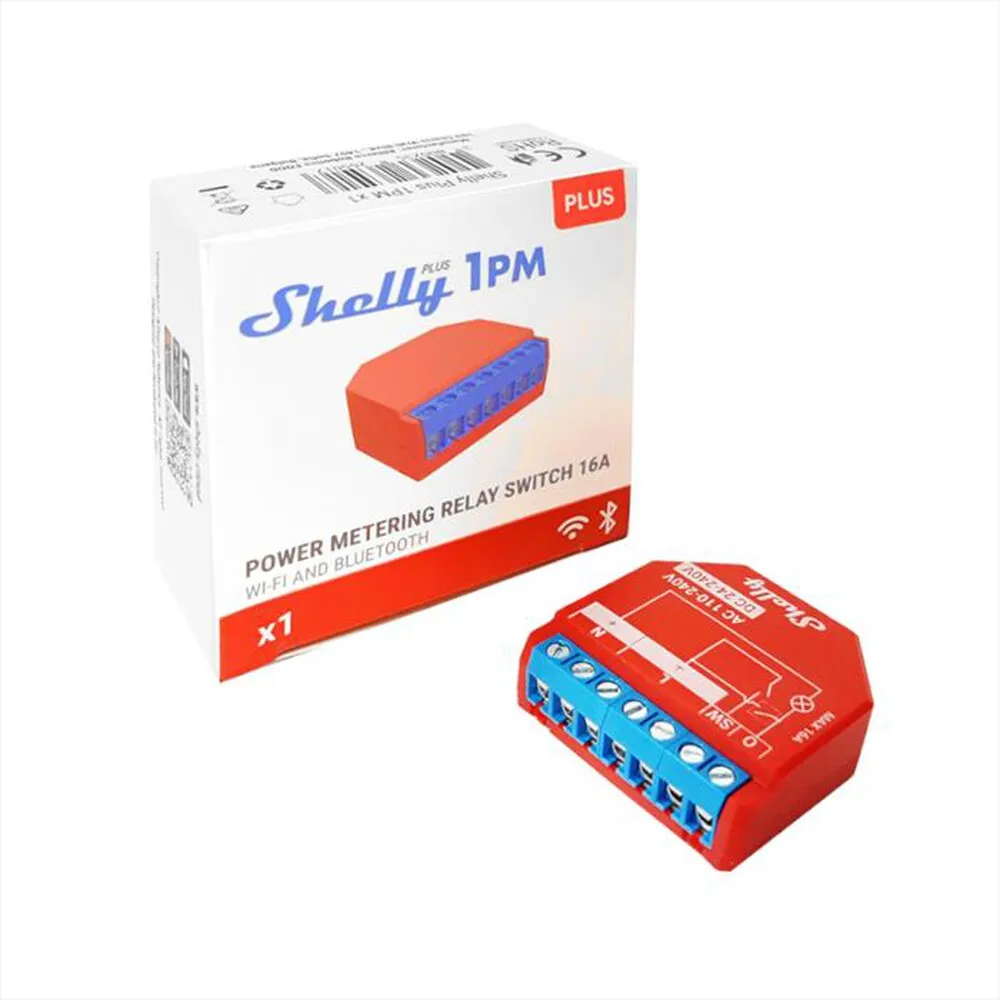 SHELLY - Dispositivo Bluetooth e Wi-Fi PLUS 1PM-Red