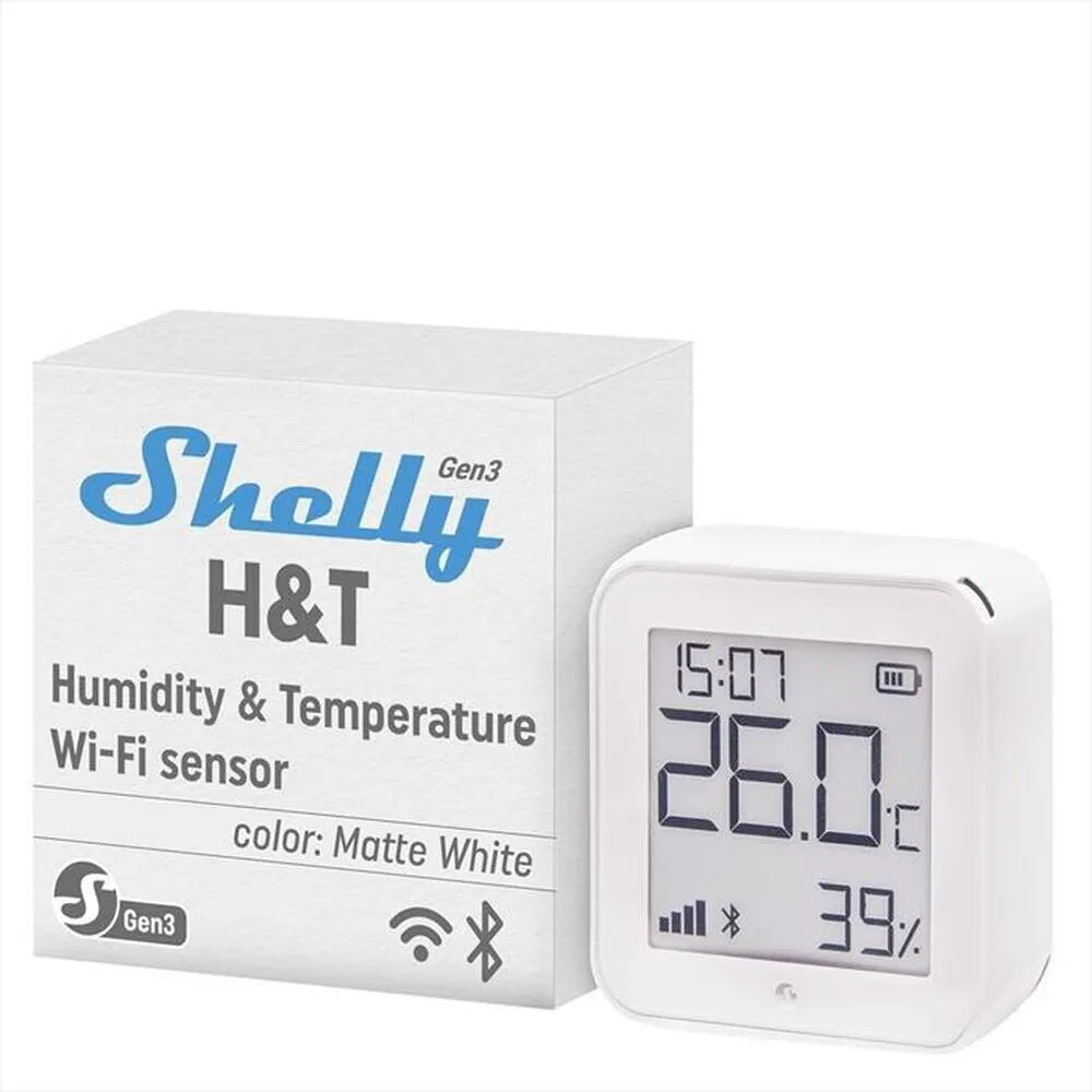 SHELLY - Sensore temperatura e umidità H&T GEN3-bianco