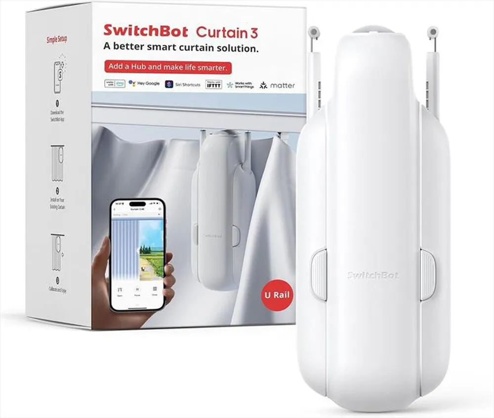 SWITCHBOT - Smart motore elettrico per tende CURTAIN U RAIL 3-BIANCO