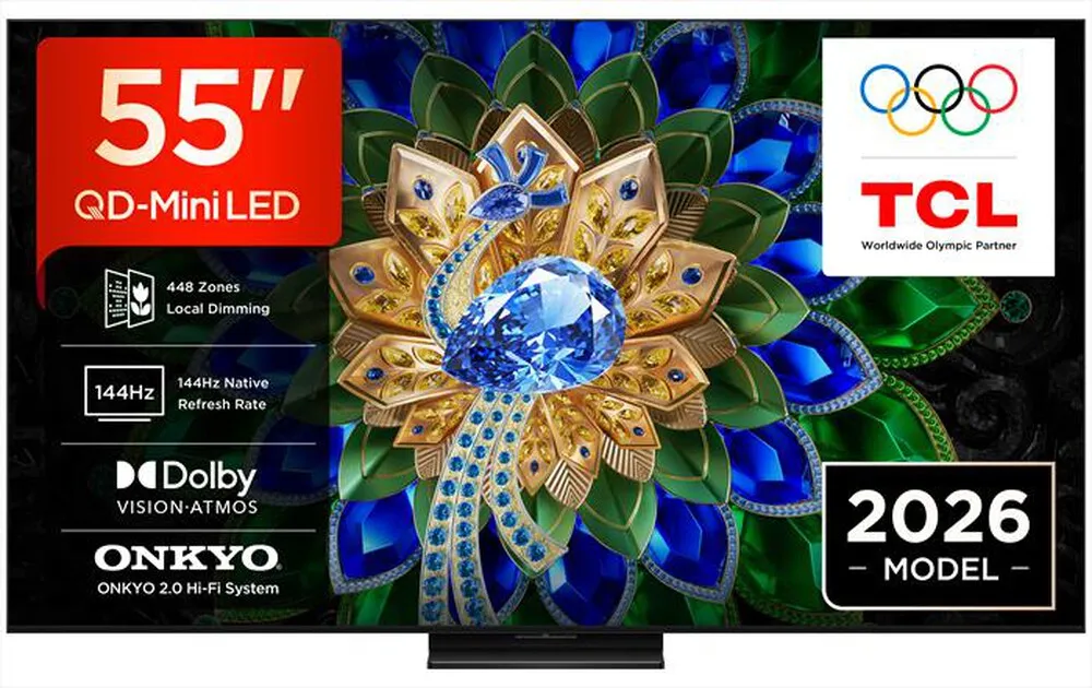 TCL - Smart TV Mini LED 4K 55" 55A400U-Nero