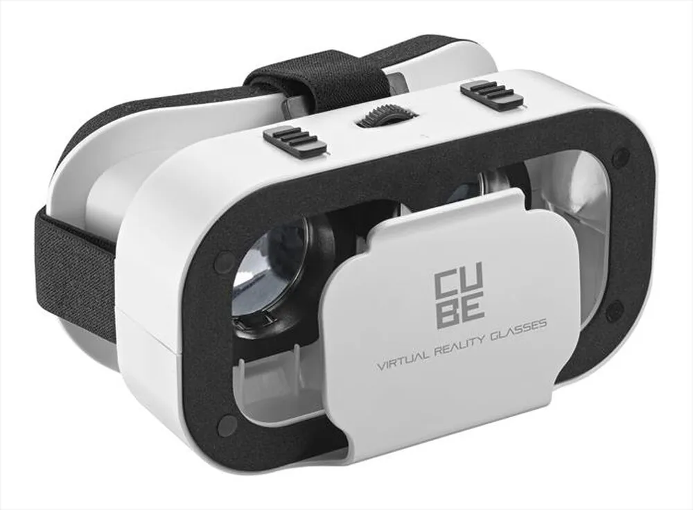 TECH POP - Visore di Realtà Virtuale per smartphone CUBE VR-Nero, Bianco