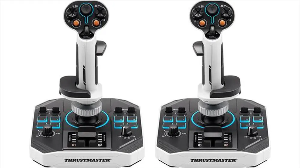 THRUSTMASTER - SIMULATORE DI VOLO SOL-R 2 HOSAS SPACE SIM DUO-Bianco / Nero