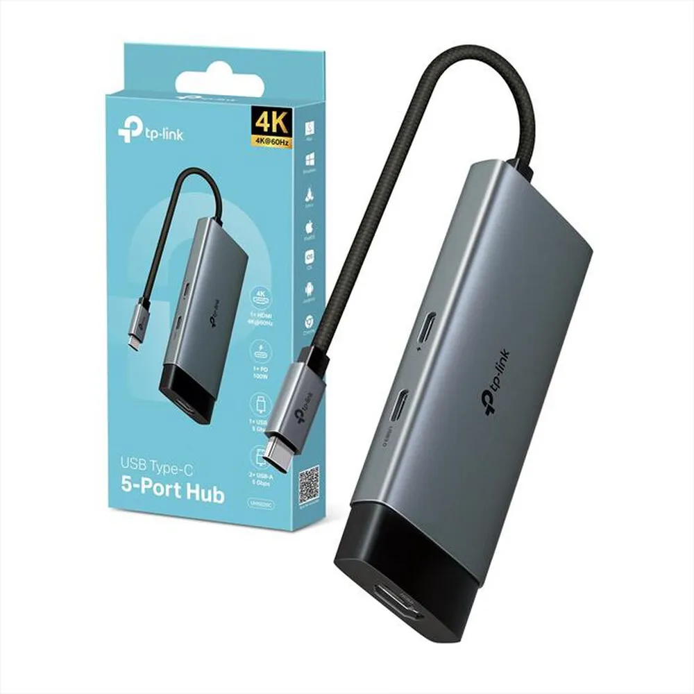 TP-LINK - USB TYPE-C 5-PORT HUB-grigio