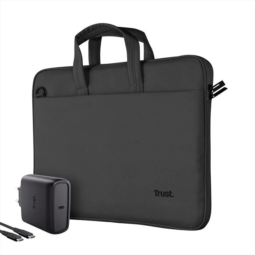 TRUST - Borsa per laptop e caricabatterie 65W BOLOGNA-Black