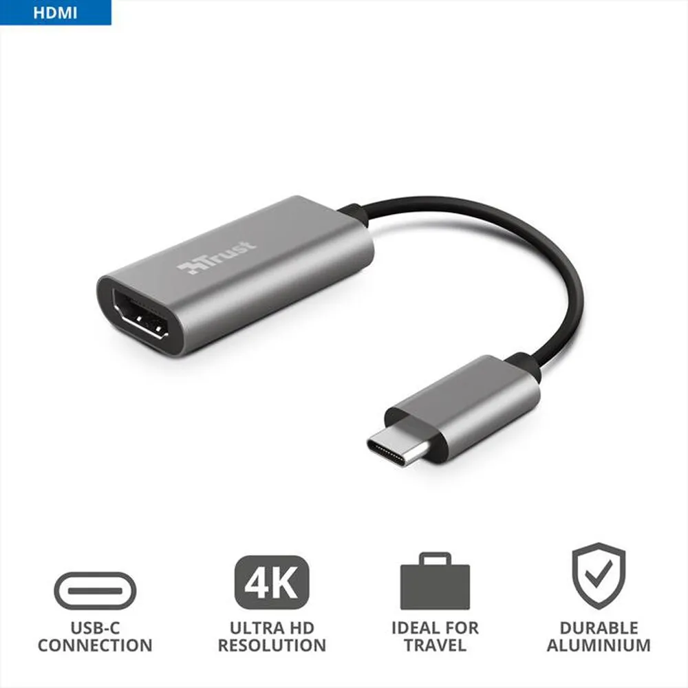 TRUST - DALYX USB-C HDMI ADAPTER-Grey/Black