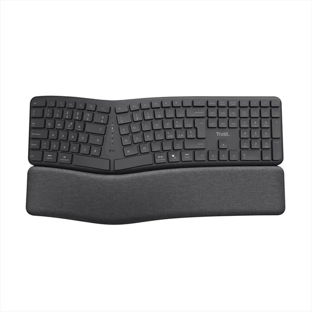 TRUST - Tastiera wireless multi-dispositivo ergo KEYRA-Black