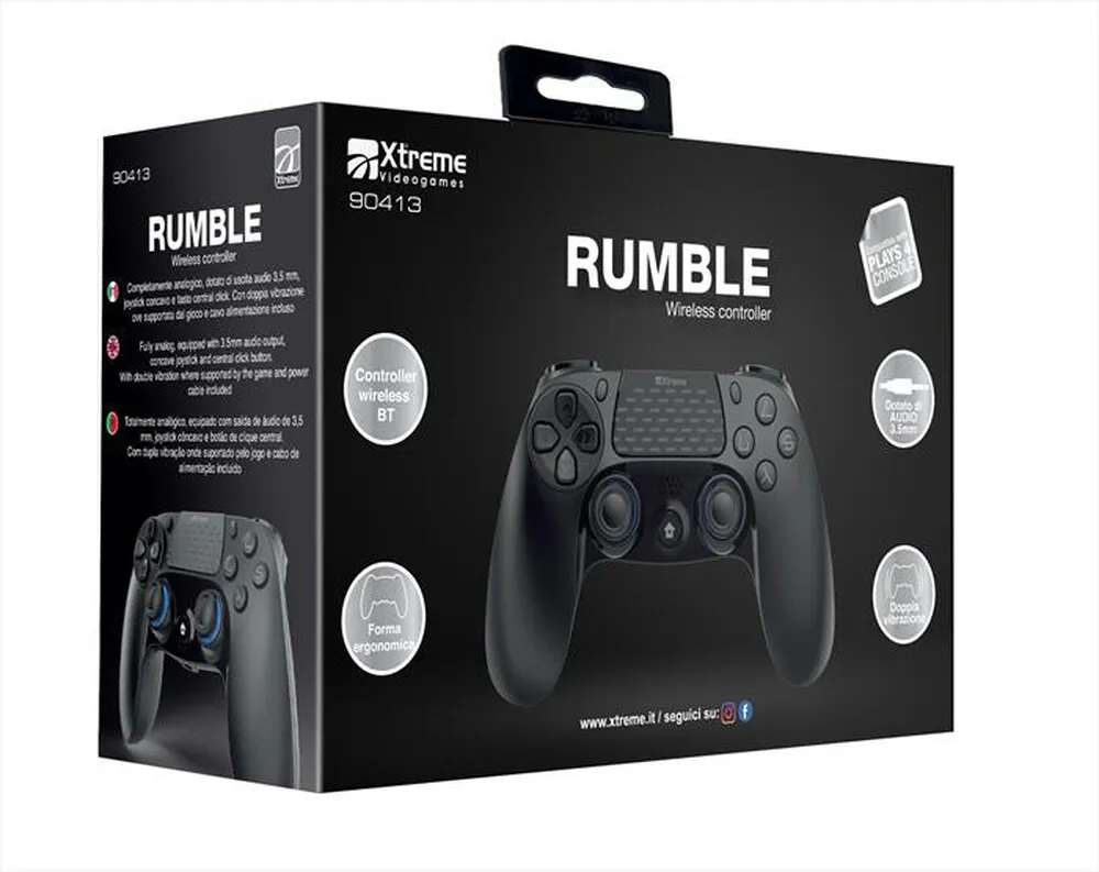 XTREME - CONTROLLER WIRELESS BT RUMBLE-NERO