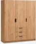 Armadio JENSLEV 96x176 cm 2 ante 3 cassetti rovere selvatico - 144x176 | Rovere selvatico naturale