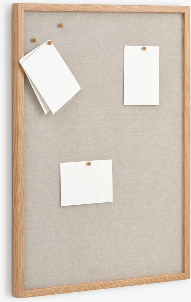 Bacheca MOSEBY 50x70 cm con 5 spilli beige/rovere