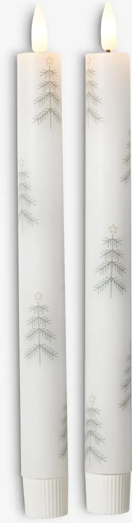 Candela LED MERLINIT H25 cm 2 pezzi bianco e verde