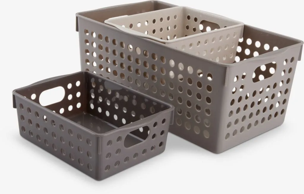 Cassa portaoggetti JONSTORP 3 pezzi plastica sabbia