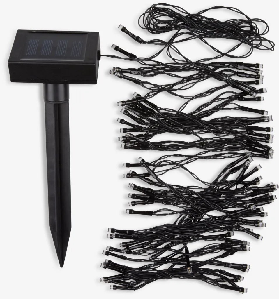 Catena luci solare BERGIRISK L1.000cm con 100 LED trasp.