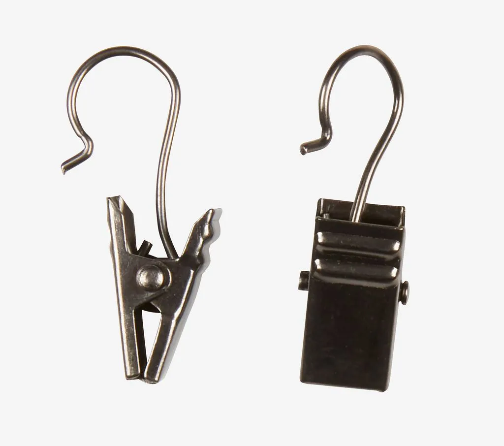 Clip metallo 10 pezzi opaco nero