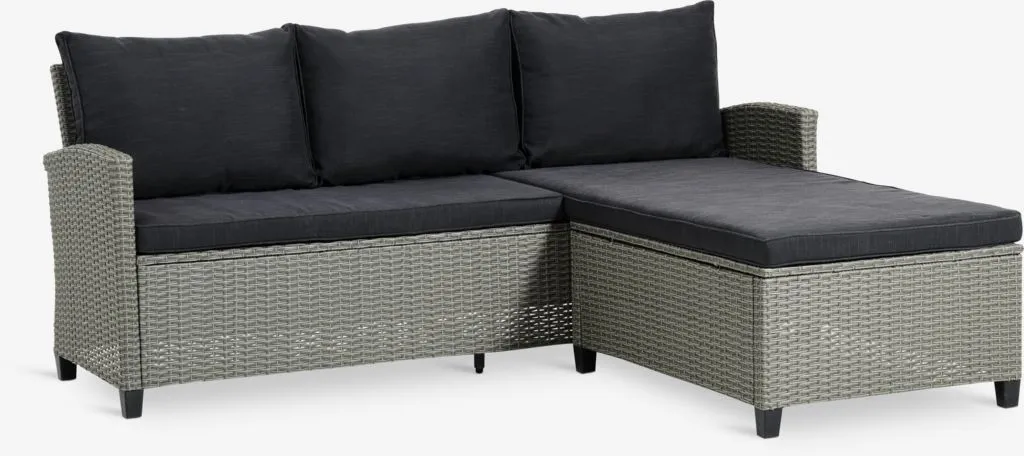 Divano lounge ONDRUP Chaise longue 3 posti grigio