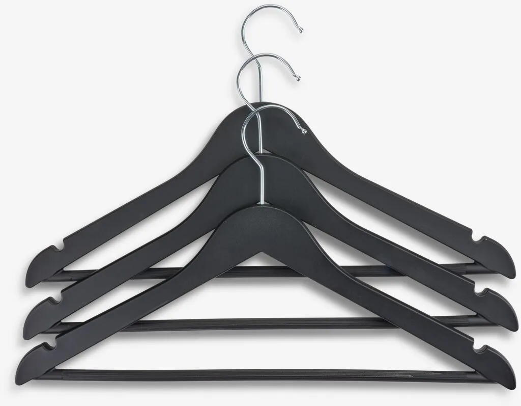 Grucce appendiabiti ABSALON L44 cm 3 pezzi nero