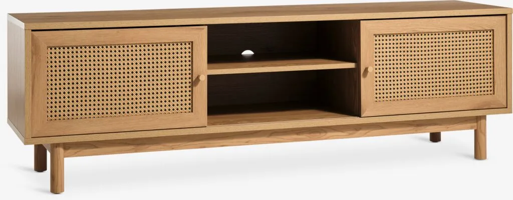 Mobile TV HILLESTED 2 ante colore rovere caldo/polyrattan